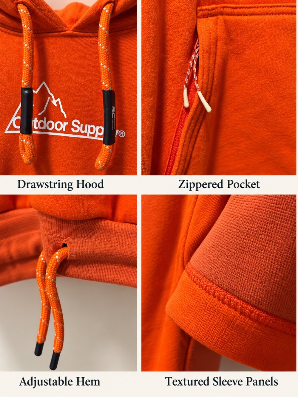 🆕 RC Outdoor Supply Orange Heavyweight Hoodie Men’s Small NWT - Picture 3 of 3